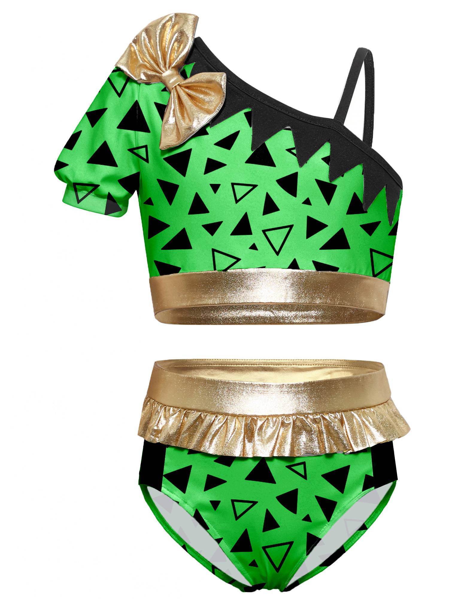 Kids Girls Costume Competition With Briefs Child Dancewear Leotard Ballet Shiny