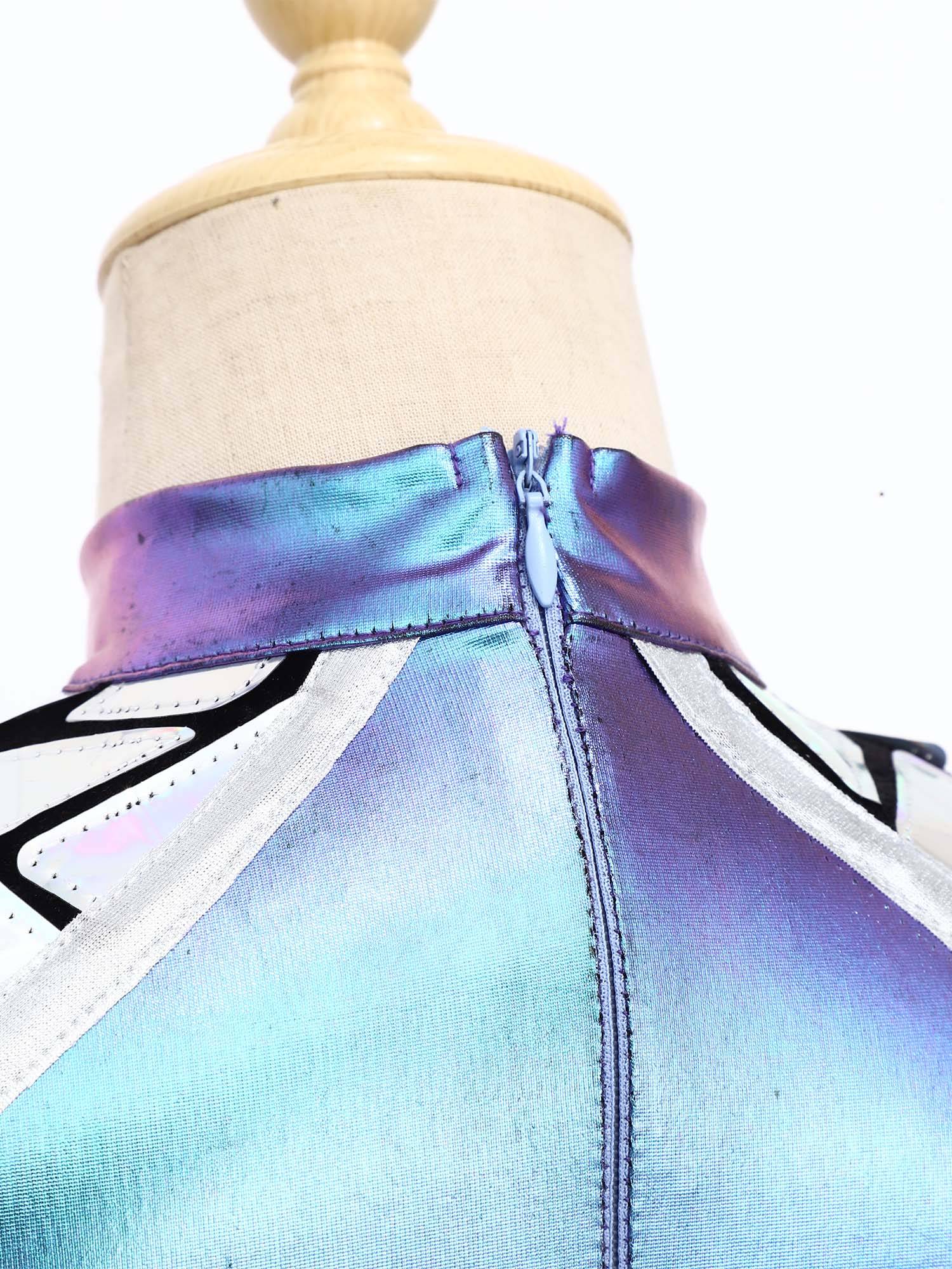 Girls Space Galaxy Leotard Metallic Cap Sleeve Bodysuit for Halloween Cosplay