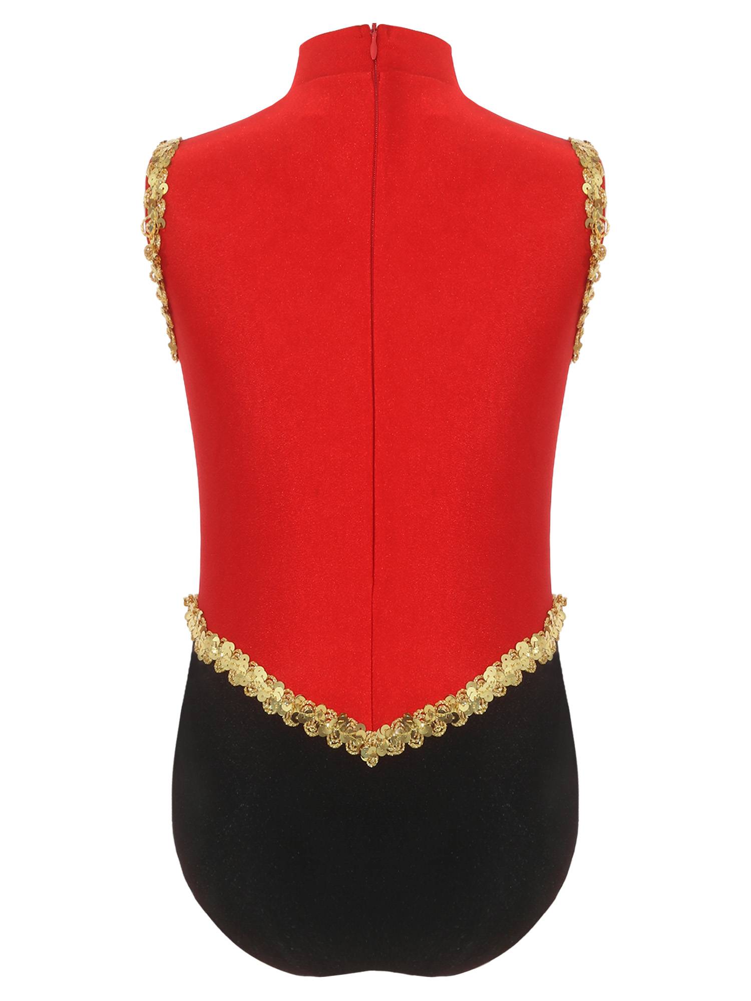 Kids Girls Leotard Performance Bodysuit Carnival Ringmaster Circus Cosplay Show
