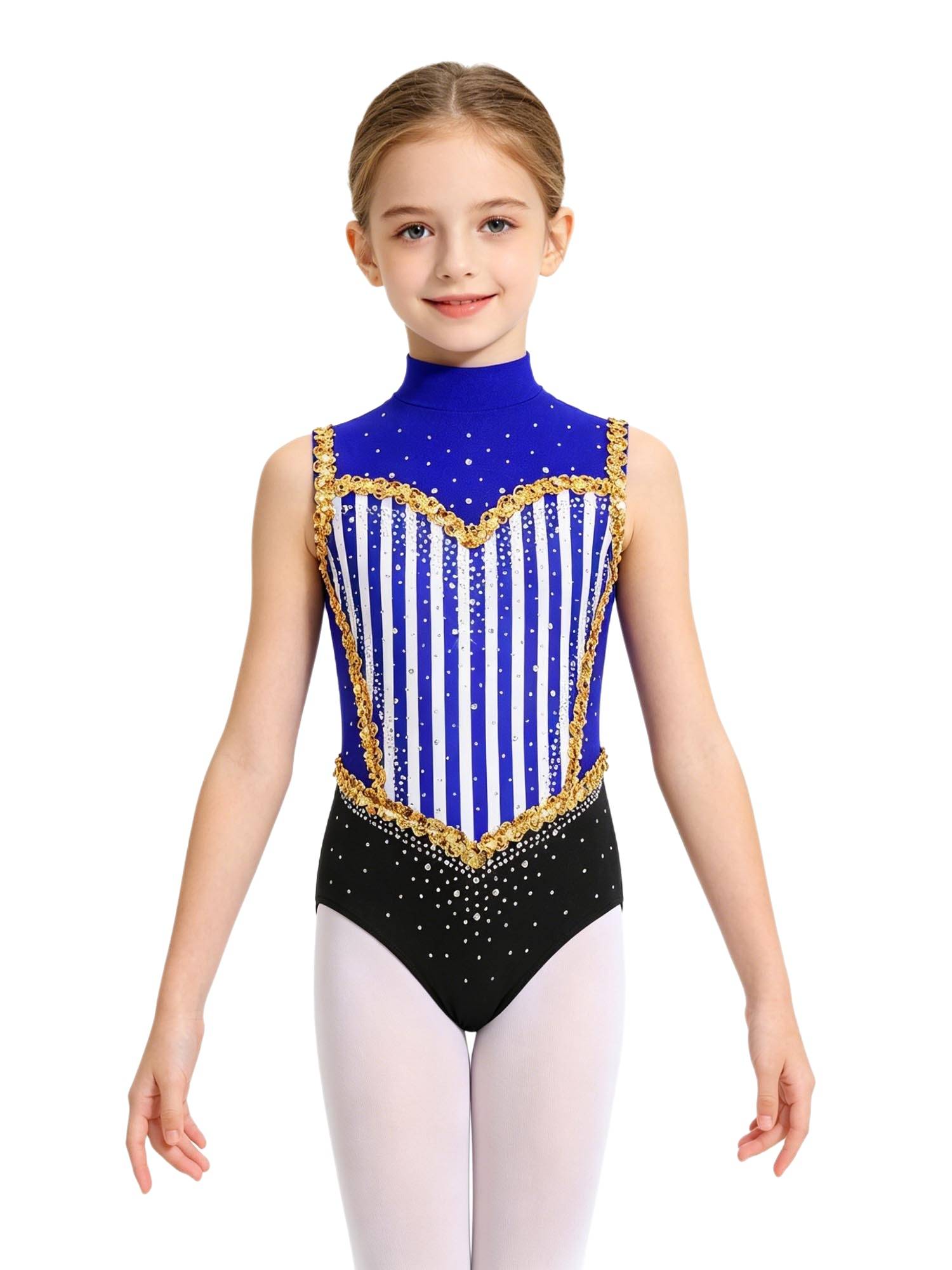 Kids Girls Leotard Performance Bodysuit Carnival Ringmaster Circus Cosplay Show