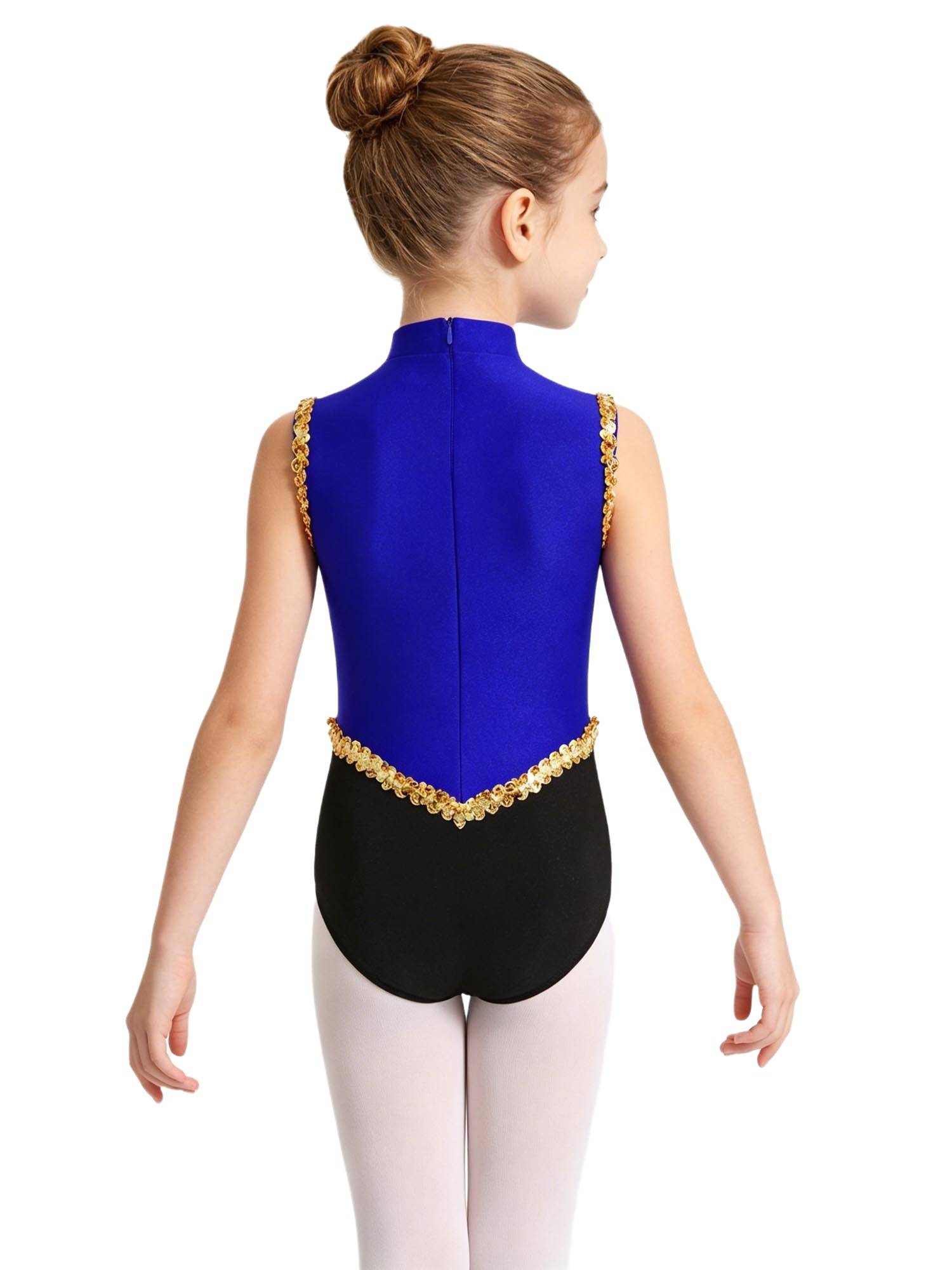 Kids Girls Leotard Performance Bodysuit Carnival Ringmaster Circus Cosplay Show