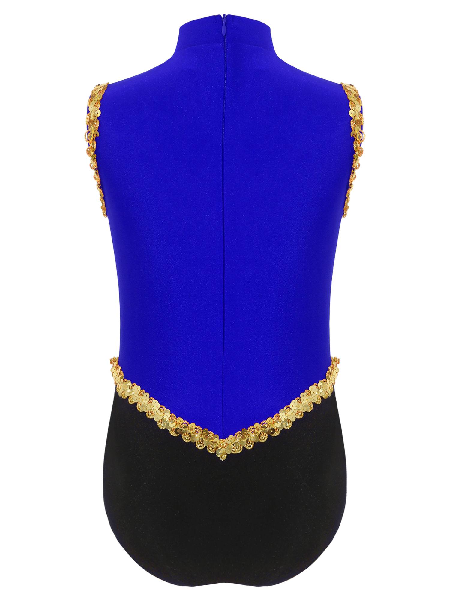 Kids Girls Leotard Performance Bodysuit Carnival Ringmaster Circus Cosplay Show