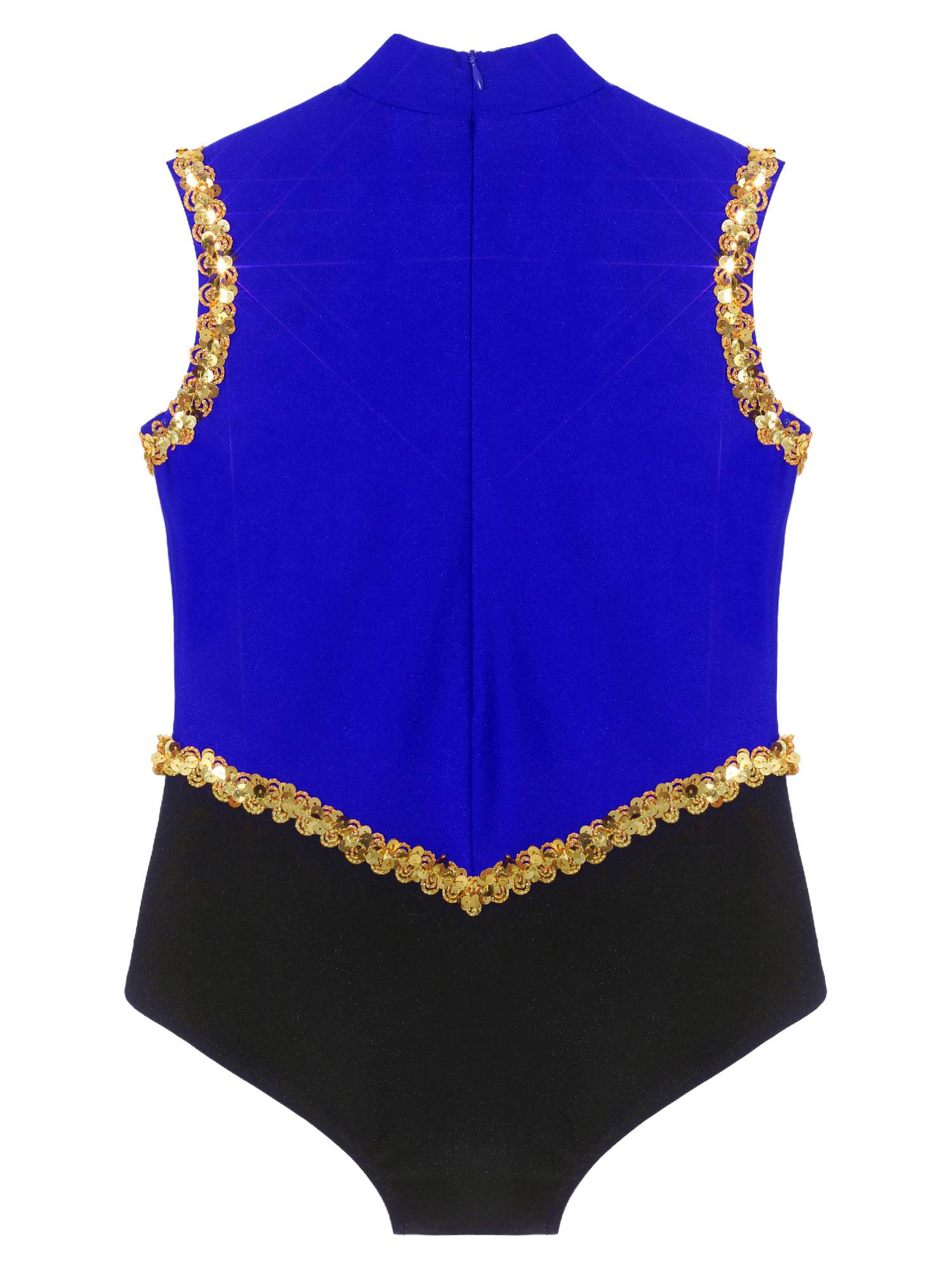 Kids Girls Leotard Performance Bodysuit Carnival Ringmaster Circus Cosplay Show