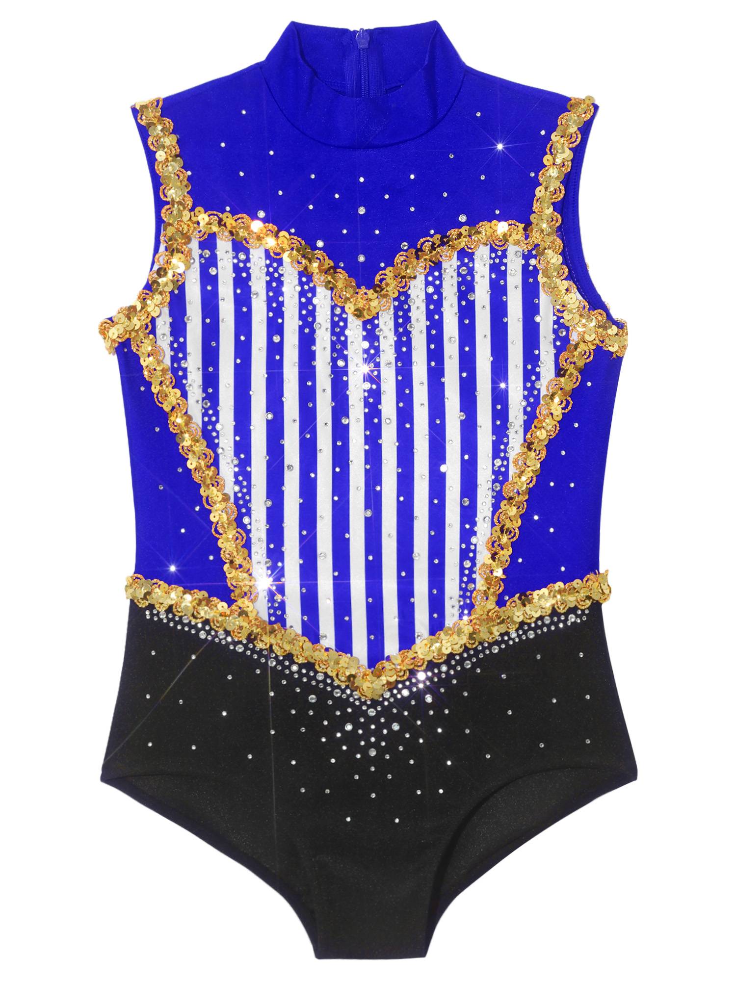 Kids Girls Leotard Performance Bodysuit Carnival Ringmaster Circus Cosplay Show