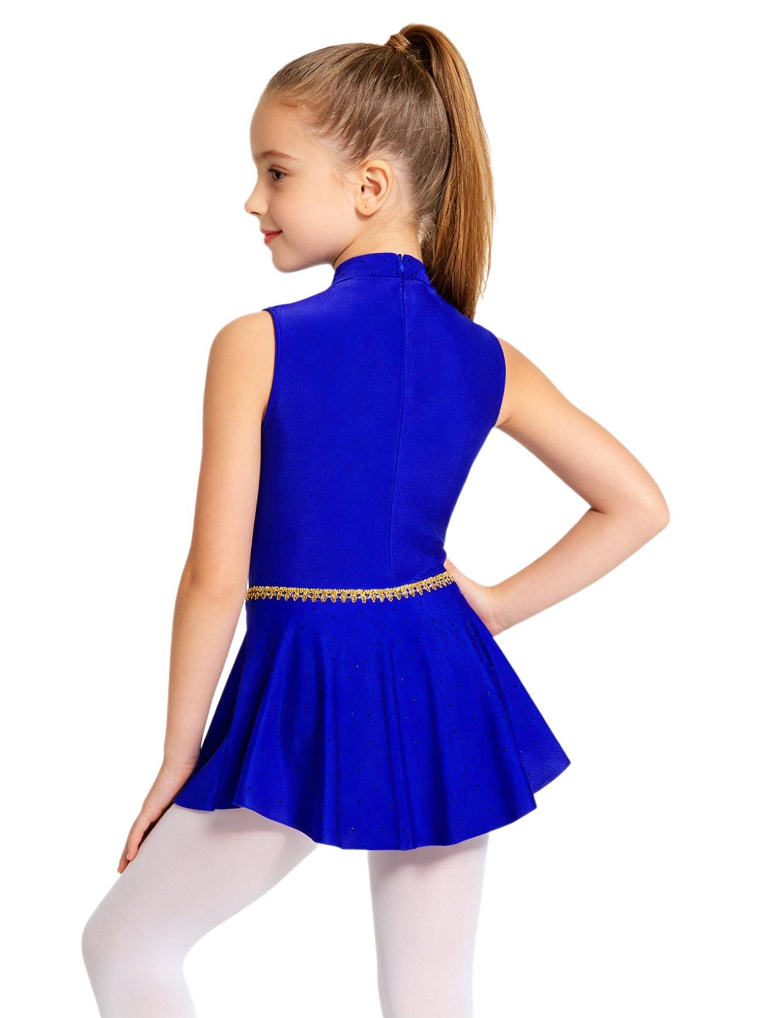 Kids Girls Leotard Halloween Costume Color Block Bodysuit With Back Panel Stage