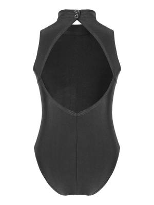 Kids Girls Sleeveless Cutout Back Gymnastics Leotard back image