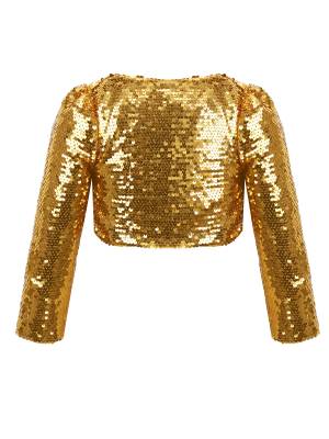 Kids Girls Allover Sequins Long Sleeve Bolero Shrug back image