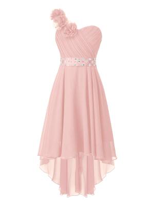 Kids Girls 3D Flower High-Low Party Dress front image