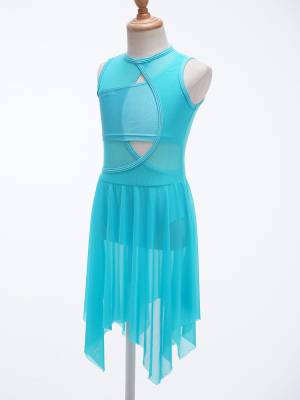 Kids Girls Sleeveless Criss Cross Backless Lyrical Dance Dress back