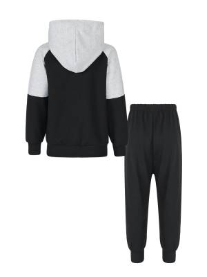 Kids Boys 2pcs Long Sleeve Zip-up Hooded Sweatshirt Jogging Pants Sports Set back image