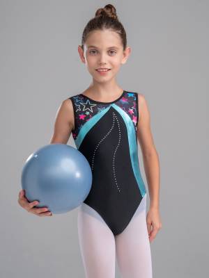 Kids Girls Sleeveless Gymnastics Training Leotard back image