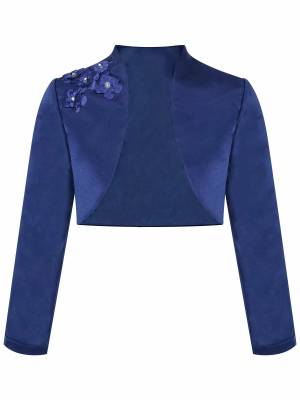 Toddler/Kids Girls Applique Embroidery Bolero Jacket back image