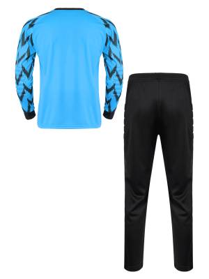 Kids Boys Two-Piece Long Sleeve Shirt and Pants Soccer Training Set back image