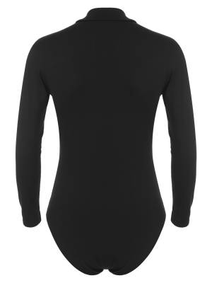 Men One-Piece Undershirt Long Sleeve Gymnastic Leotard back image