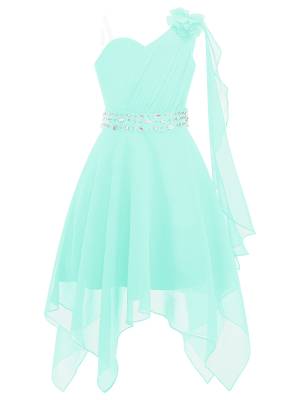 Kids Girls Chic Ruched Chiffon Dress front image