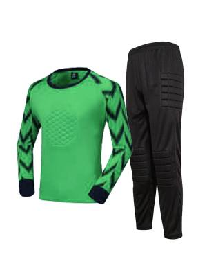 Men Football Goalkeeper Goalie Sport Suit Long Sleeve Top and Pants Sets Front