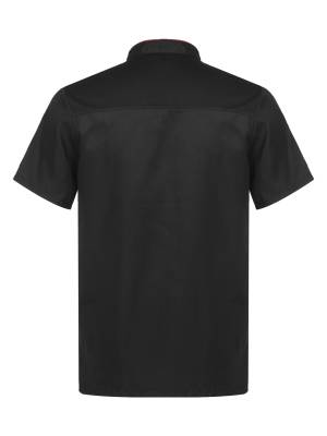 Adults Stand Collar Double-Breasted Chef Shirt back image