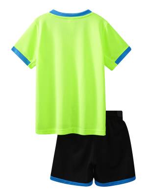 Kids Boys 2pcs Quick-Drying Short Sleeve T-shirt and Shorts Football Uniform back image
