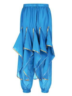 Women Sequin Ruffles Beaded Chiffon Belly Dance Pants back image