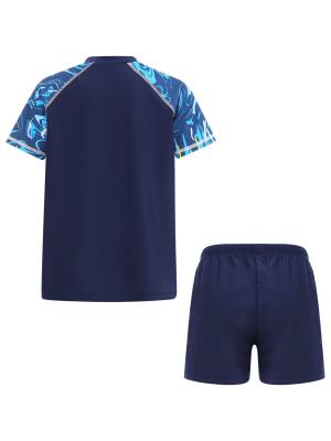 Kids Boys Two Piece Short Sleeve Top and Trunks Swimwear Set back image