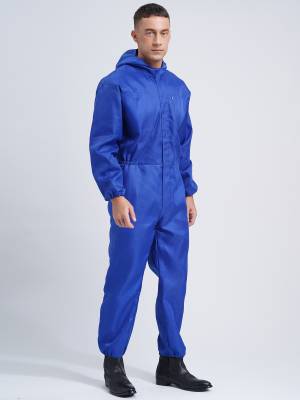 Men Dustproof Long Sleeve Front Zipper Overalls Jumpsuit back image
