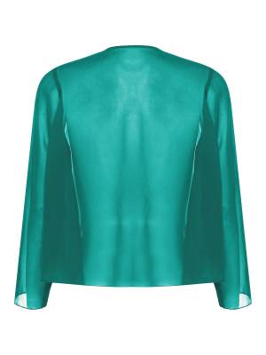 Women Sequins Rhinestones Long Sleeve Open Front Bolero Jackets back image