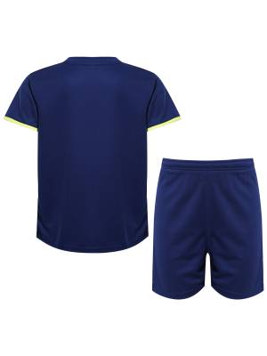 Kids Boy Sports Set Football Graphic T-shirt with Drawstring Shorts back image