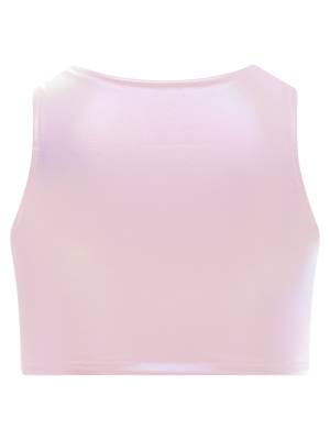 Kids Girls Metallic Sleeveless Jazz Dance Crop Top back image