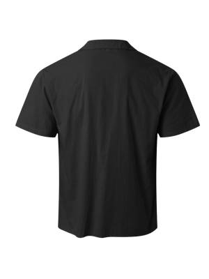 Men Striped Shirt Turn-Down Collar Short Sleeve Tops for Vacation back image