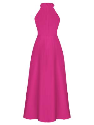 Kids Girls Sequin Halter Sleeveless High Low Party Dress back