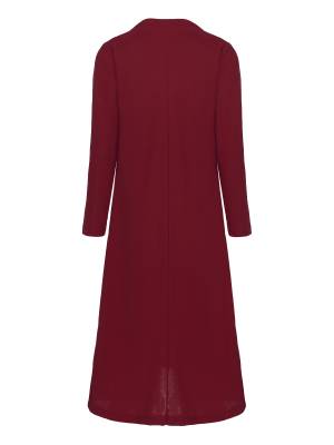 Women 2pcs Solid Tank Dress and Long Cardigan Set for Mother of Bride back image
