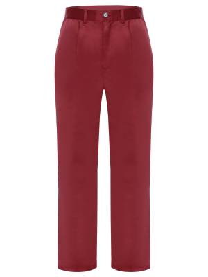 Men Solid Color Loose Straight Suit Pants front image