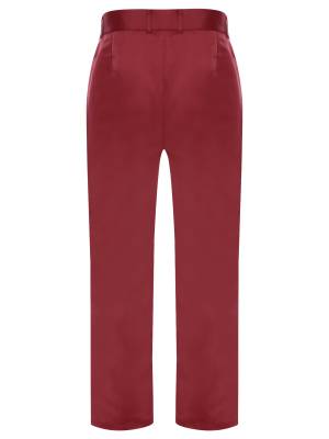 Men Solid Color Loose Straight Suit Pants back image