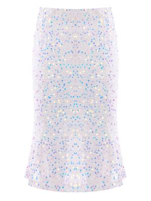 Kids Girls Sequins A-Line Fishtail Midi Skirts for Birthday Party back image