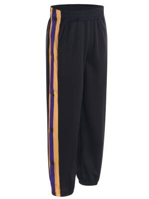 Kids Boys Side Slit Buttons Color Block Sweatpants for Sports back image