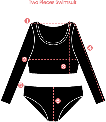 Split swimsuit size chart