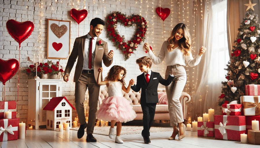 Valentine's Day dance party with family
