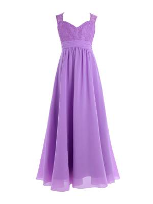 Toddler/Kids Girls Chiffon Lace High-Waist Dress front image