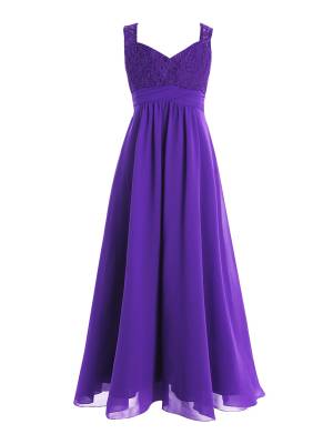 Toddler/Kids Girls Chiffon Lace High-Waist Dress front image