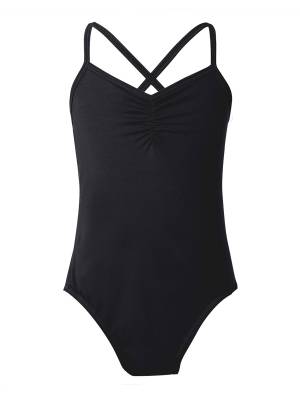 Kids Girls Spaghetti Strap Criss Cross Ballet Dance Leotard front image