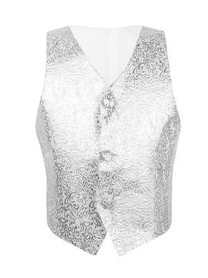 Kids Boys Sleeveless Glossy Gentleman Formal Vest front image