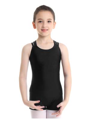 Kids Girls Sleeveless Criss Cross Gymnastics Leotard front image