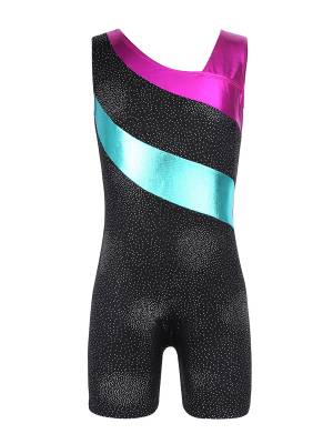 Kids Girls Sleeveless Glittery Gymnastics Unitard front image
