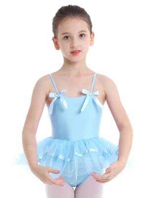 Toddler Girls Spaghetti Straps Ballet Dance Leotard Tutu Dress front image