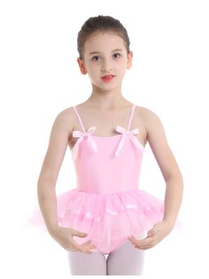 Toddler Girls Spaghetti Straps Ballet Dance Leotard Tutu Dress front image
