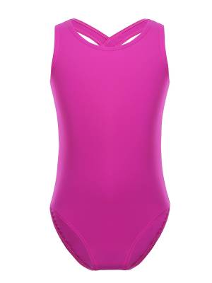 Kids Girls Sleeveless Lace Ballet Dance Leotard front image
