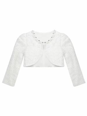 Toddler/Kids Girls Long-sleeve Lace Dress Bolero Cardigan