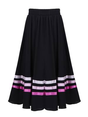 Girls Flamenco Full Circle Swing Skirt for Ballet Recital & Stage Performance front image