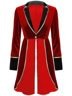 Women Long Sleeve Halloween Velvet Swallow-Tailed Coat front image