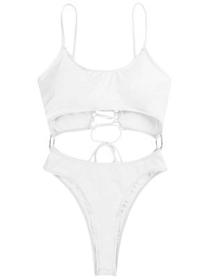 Women Scoop Neck One-Piece Swimsuit Monokini Bathing Suit